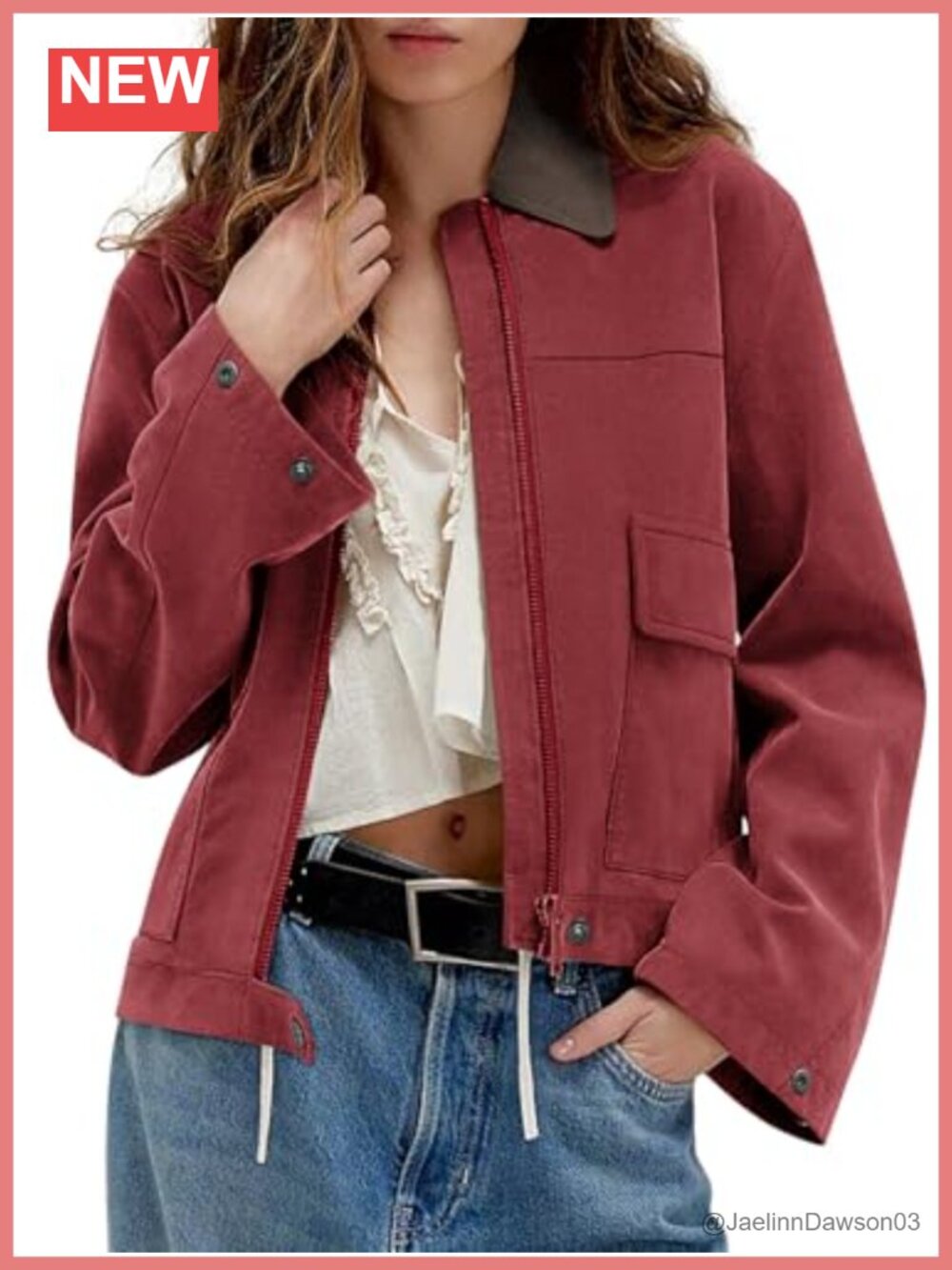 Faux Suede Cropped Zip Up Jacket Contrast Collar Fleece Winter Coat